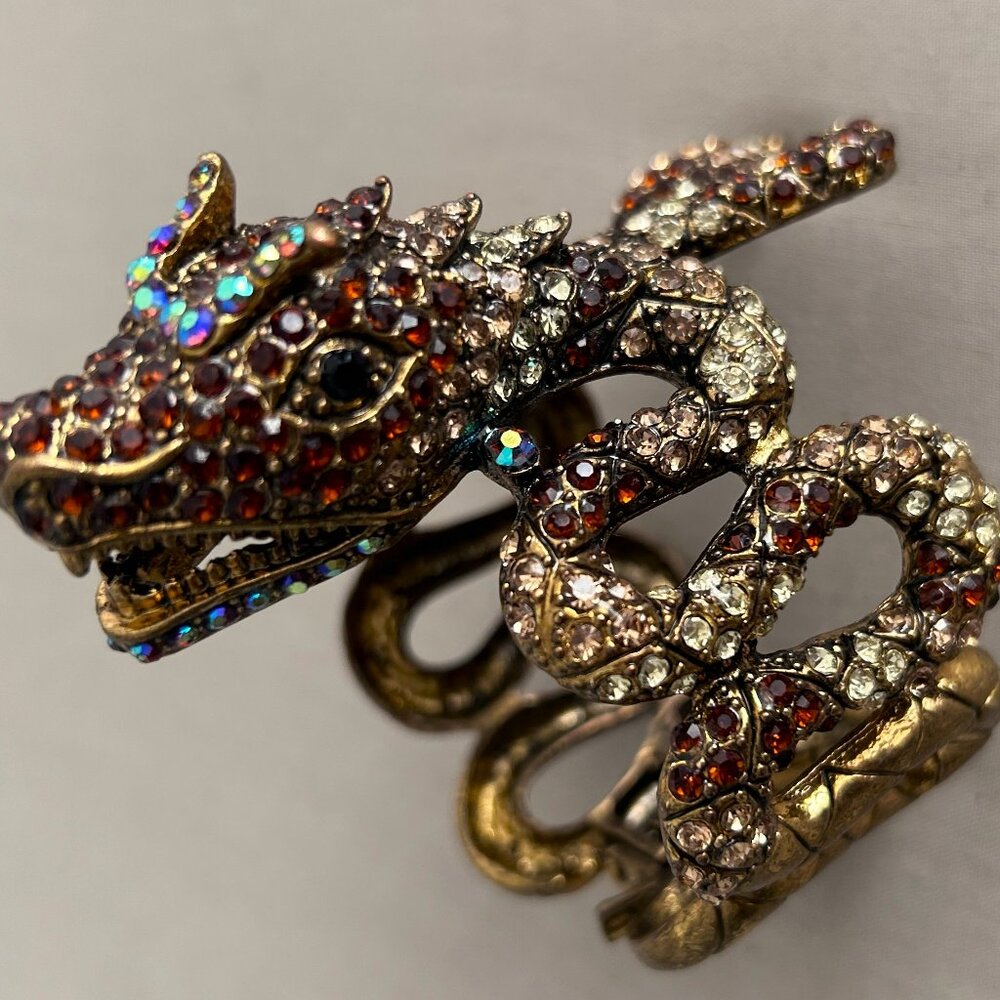 Dragon Rhinestone Fashion Bracelet Cuff - Picture 2 of 8
